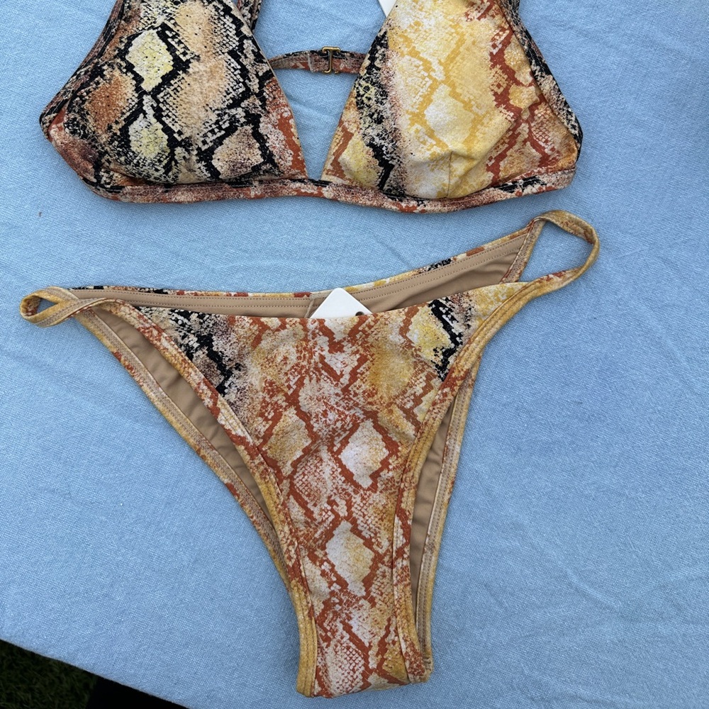L*Space snake print bikini. New with tags. Top XS, bottom S